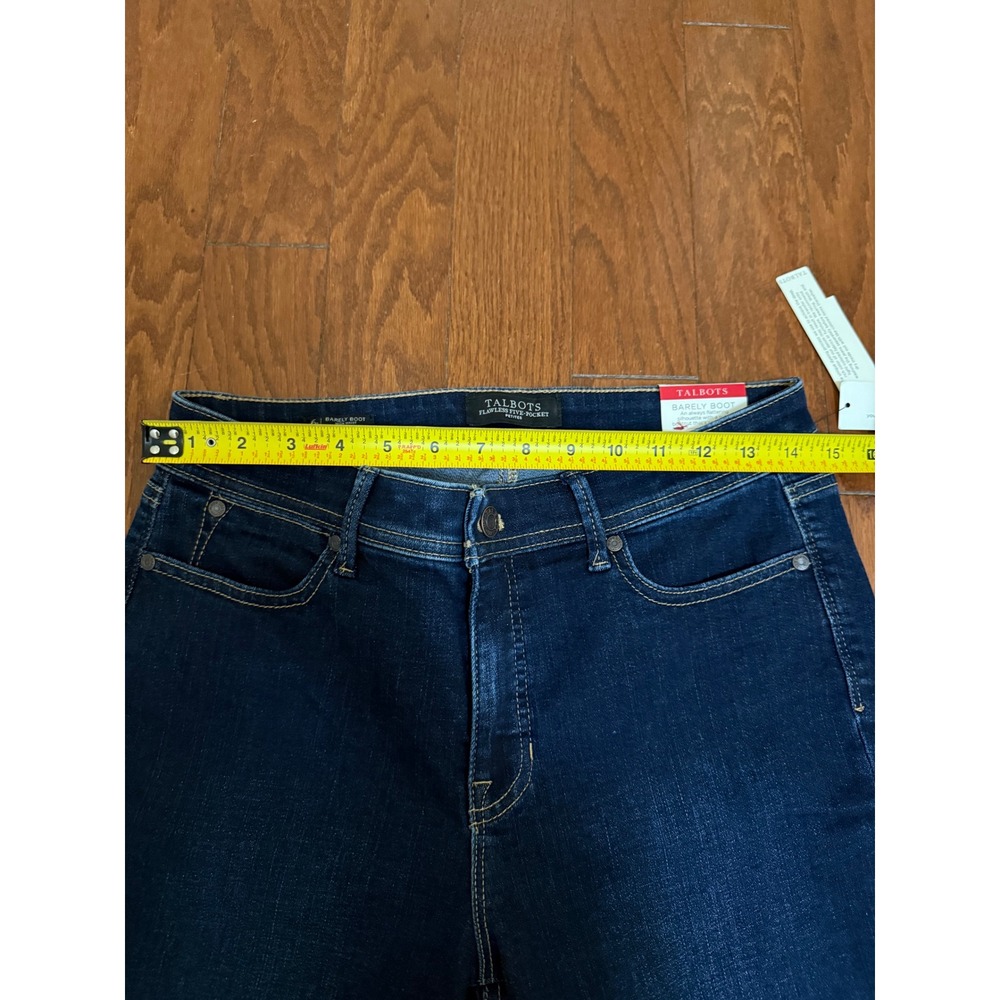 Talbots Flawless Five-Pocket Barely Boot High Waist Jeans Dark Indigo 6P NEW - Picture 4 of 6